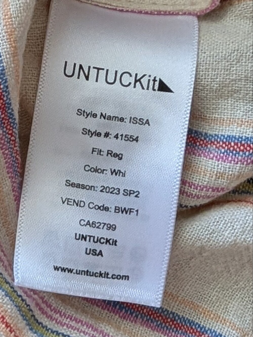 unTuckit for Her Womens Yellow Pink Striped Issa Linen Blend Tie Shirt Size 14 - Picture 5 of 9